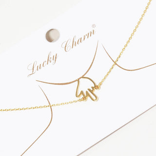 Middle Finger Up Necklace Gold-Dipped