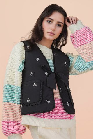 Bow Quilted Vest