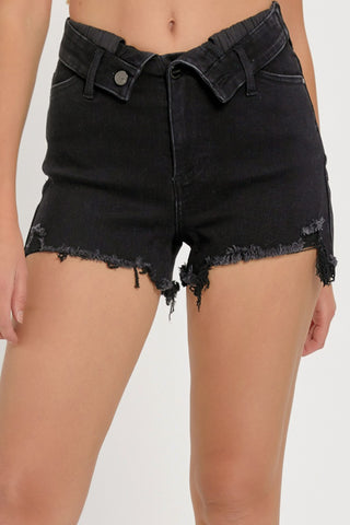 HIGH RISE FOLDED WAIST SHORTS
