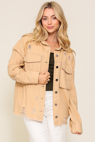 Cool It Tiger Denim Shacket