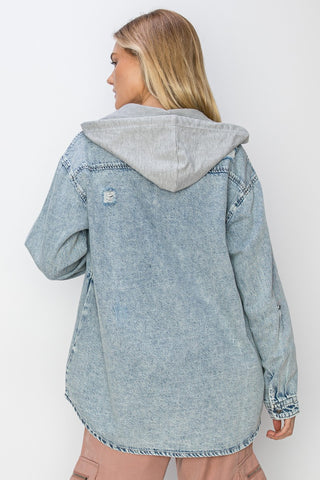 Hooded Denim Shirt