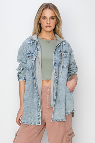Hooded Denim Shirt