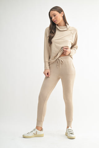 Hacci Cowl Neck Pullover and Jogger Set