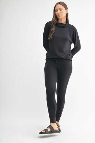 Hacci Cowl Neck Pullover and Jogger Set