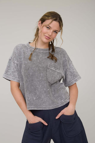 Charcoal Ribbed Crop