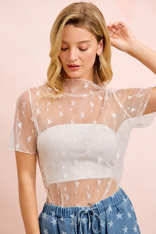 Seeing Stars Mesh Top