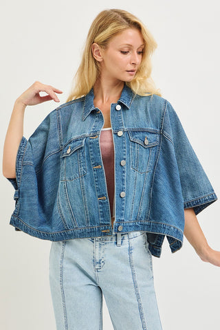 The City Chic Denim Cape Jacket