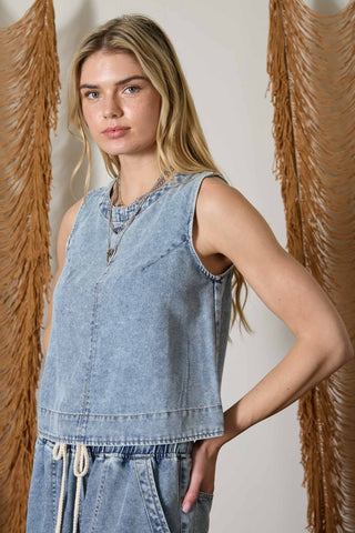 Easy Does It Denim Tank