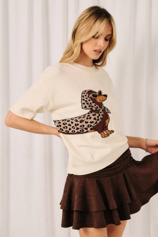 Dachshund Days Graphic Sweater Top