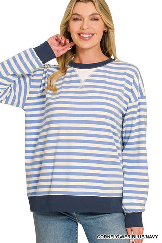 Cornflower Coast Striped Pullover