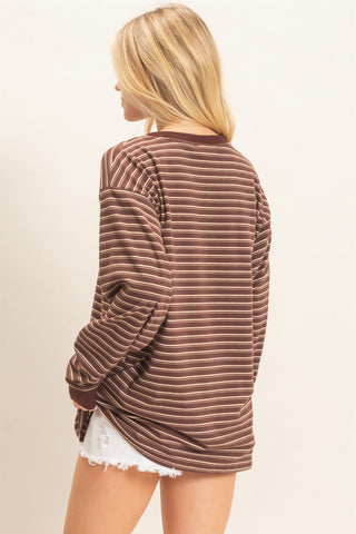 Cocoa Stripe Pullover