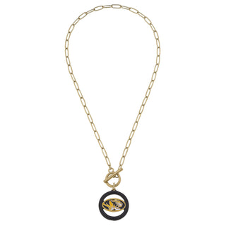 Missouri Tigers Enamel Logo T-Bar Necklace
