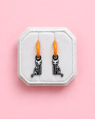 Glow-in-the-Dark Skeleton Kitties Huggie Charms