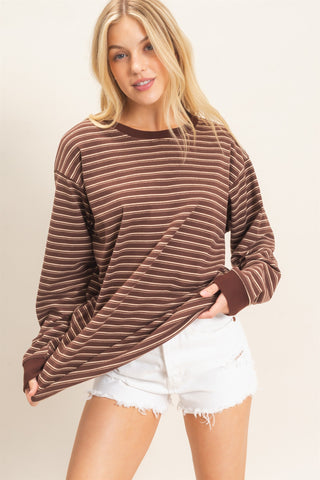 Cocoa Stripe Pullover