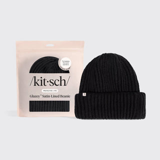 Glazey™ Satin-Lined Beanie - Black