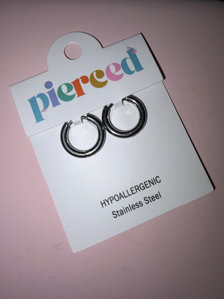 Silver Huggie Earrings