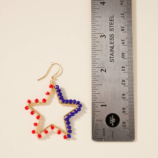 USA Star Dangling Earrings