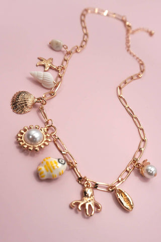 CHARM NECKLACE-FISHERMAN TOILE FISH SEA LIFE