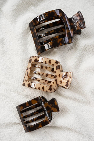 Tortoise Medium Flat Square Hair Clip