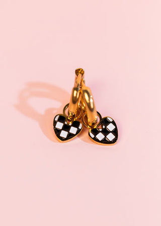 Checkered Heart Charms