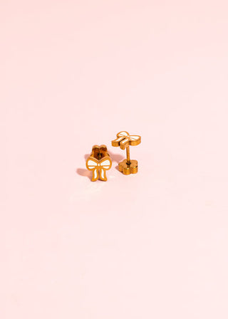 Cream Bow Studs