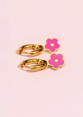 Hot Pink Flower Charms