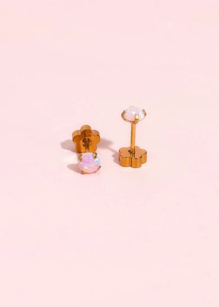 Pink Opals Studs