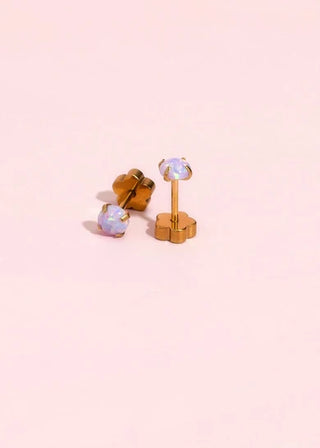 Purple Opals Studs