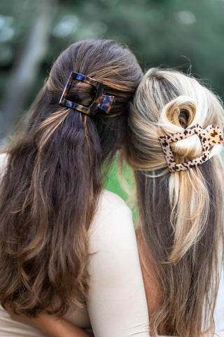 Tortoise Medium Flat Square Hair Clip
