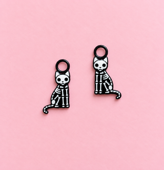 Glow-in-the-Dark Skeleton Kitties Huggie Charms