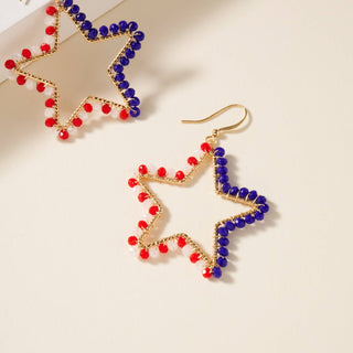 USA Star Dangling Earrings