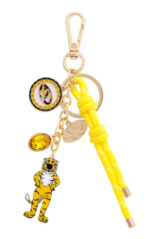 Missouri Tigers Cluster Bag Charm in Gold