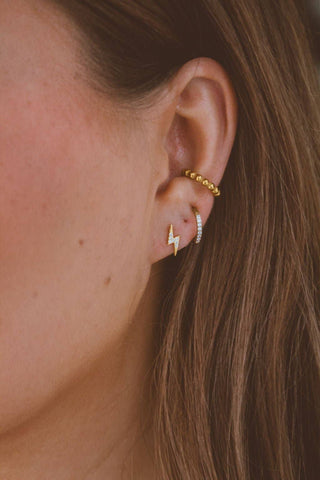 Gold Lightning Studs - Hypoallergenic