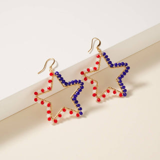 USA Star Dangling Earrings