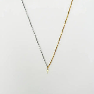 Lightning Bolt Pendant Necklace Chain Gold Plated