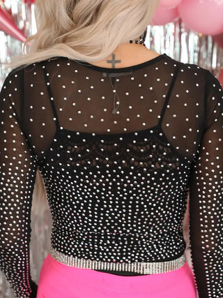 Rhinestone Mesh Bodysuit