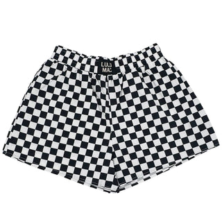 BLACK WHITE CHECKERED BOXER SHORT