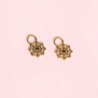 Gold Spider Web Charms