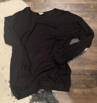 Puff Sleeve Waffle Top